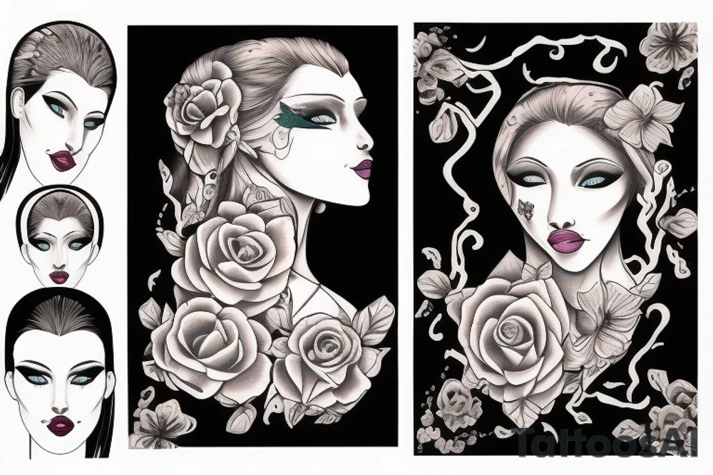 Planche de flash vierge Marie tattoo idea