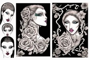Planche de flash vierge Marie tattoo idea