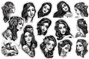 Planche de flash vierge Marie tattoo idea
