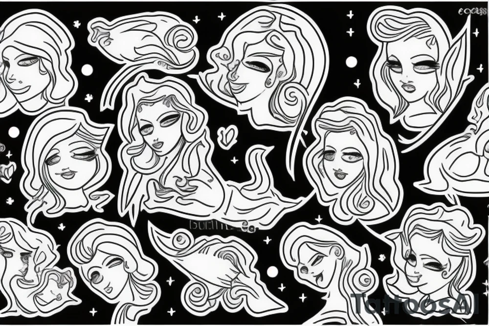 Planche de flash vierge Marie tattoo idea