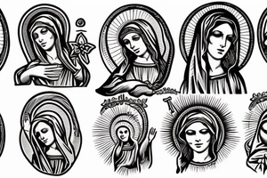 Virgin Mary flash tattoo idea