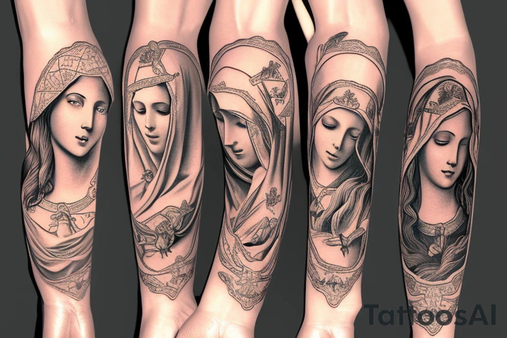 Virgin Mary flash tattoo idea
