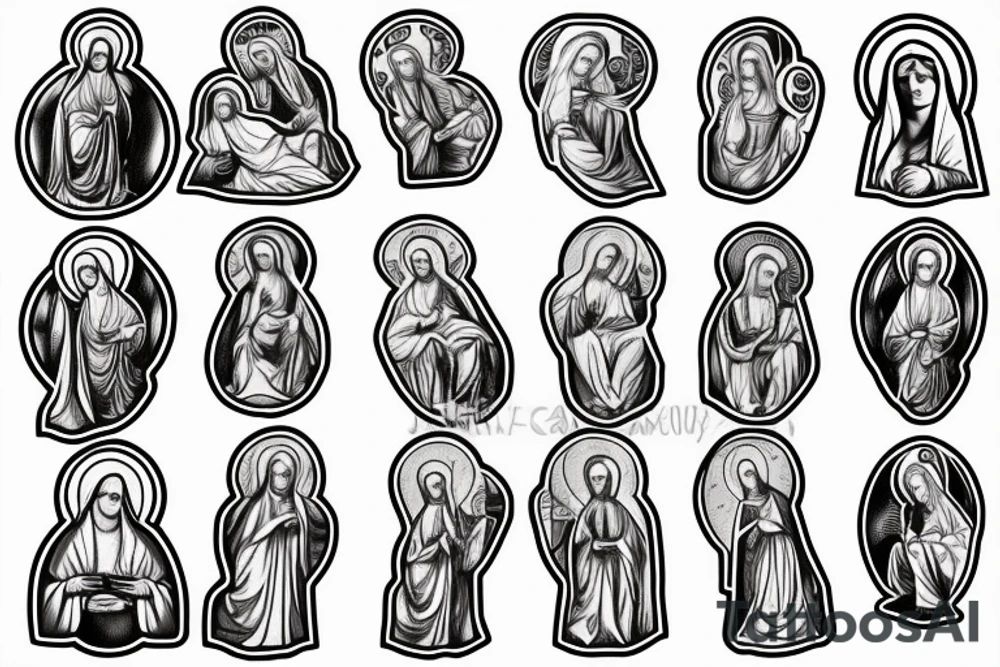 Virgin Mary flash tattoo idea