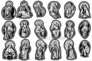 Virgin Mary flash tattoo idea