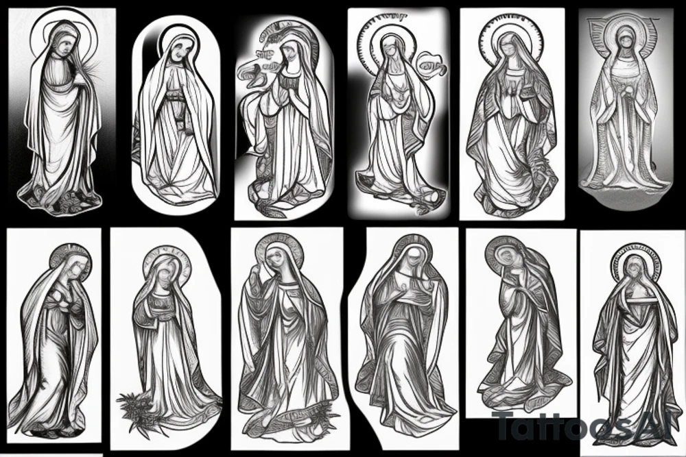 Virgin Mary flash tattoo idea