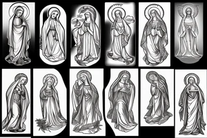 Virgin Mary flash tattoo idea