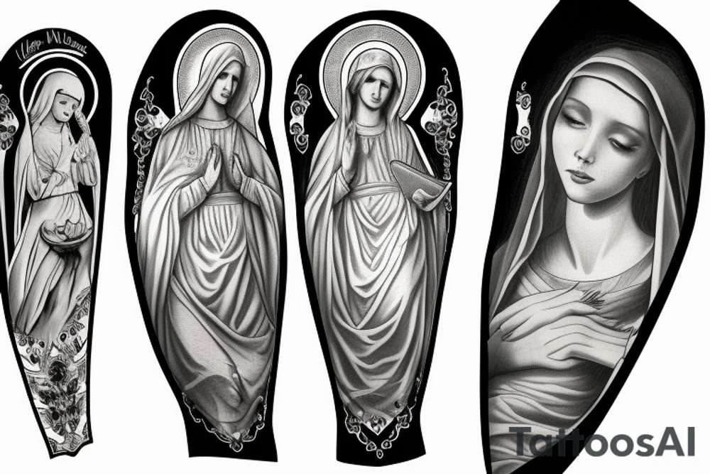 Virgin Mary flash tattoo idea