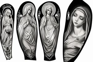 Virgin Mary flash tattoo idea