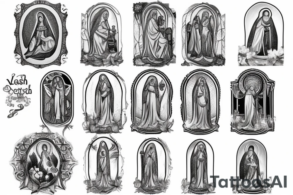 Virgin Mary flash tattoo idea