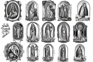 Virgin Mary flash tattoo idea