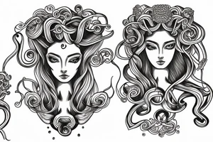 beautiful medusa centred for a female sternum piece tattoo idea