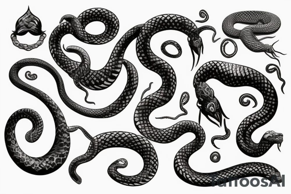 Grecian style snake haired medusa tattoo idea