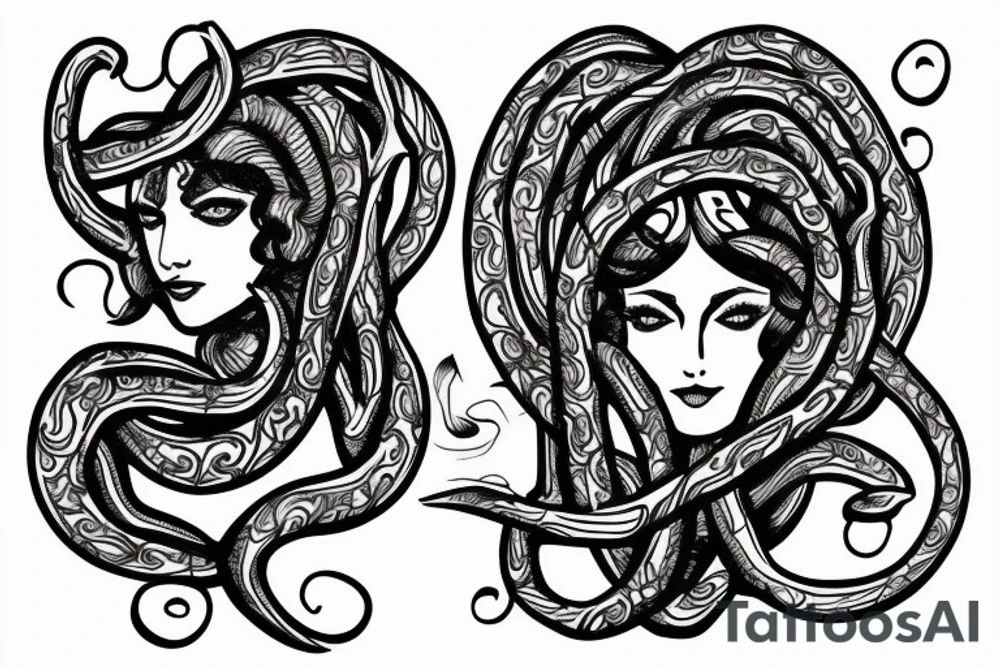 Grecian style medusa tattoo idea