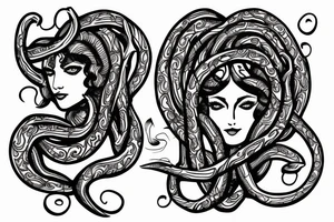 Grecian style medusa tattoo idea
