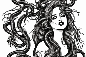 medusa with long snakes tattoo idea