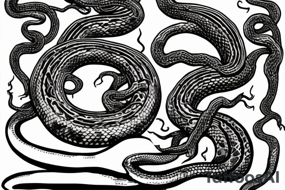 medusa with long snakes tattoo idea