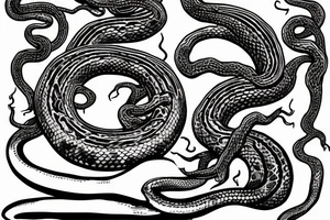 medusa with long snakes tattoo idea