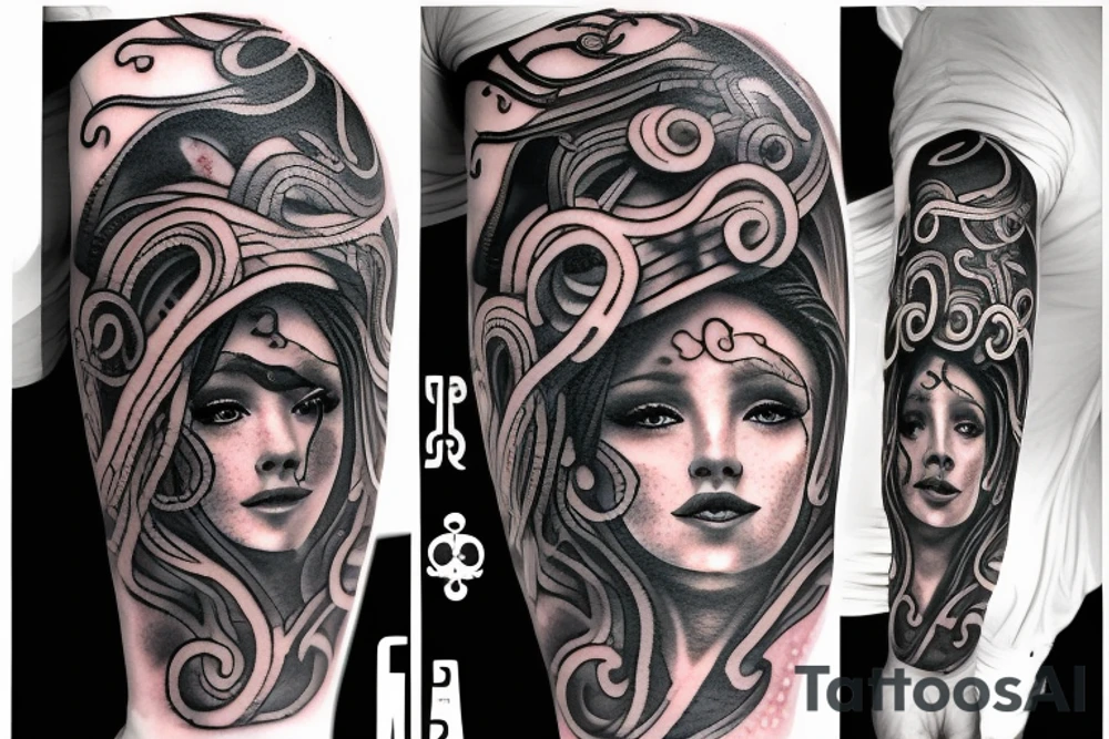beautiful medusa tattoo idea
