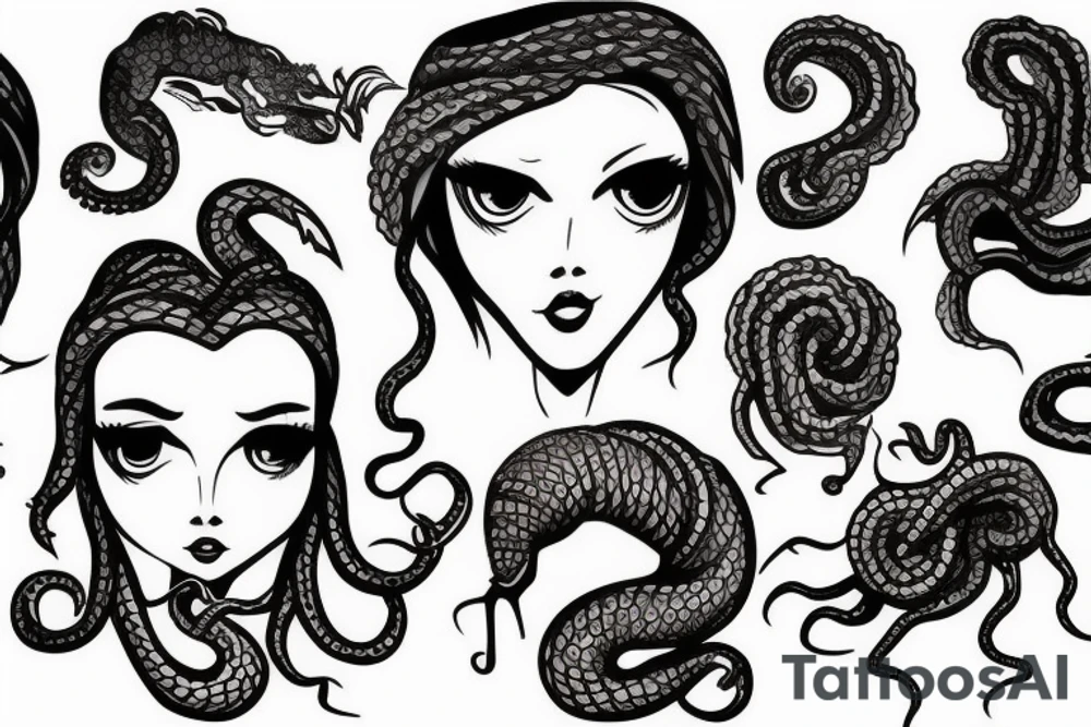 beautiful medusa tattoo idea
