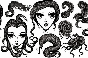 beautiful medusa tattoo idea