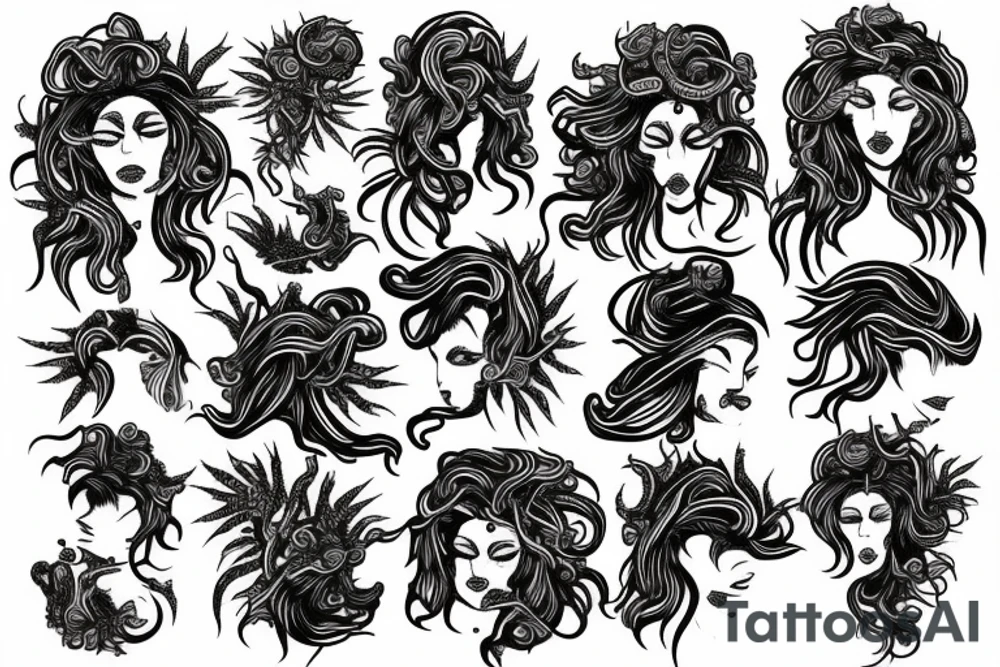 beautiful medusa tattoo idea