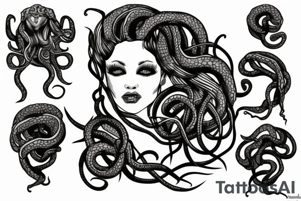 beautiful medusa tattoo idea