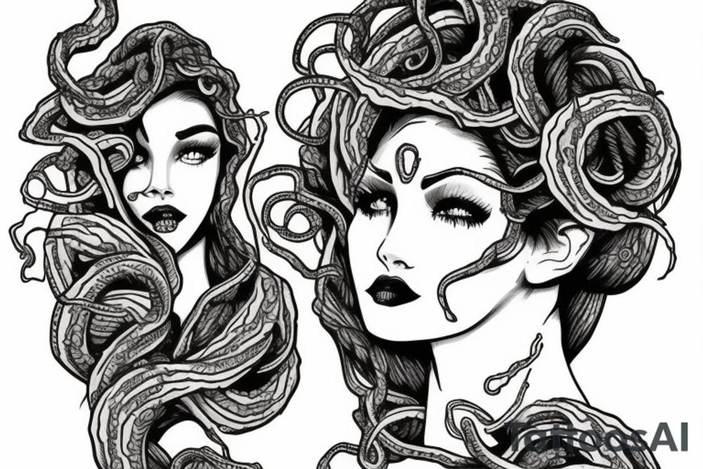 beautiful medusa tattoo idea