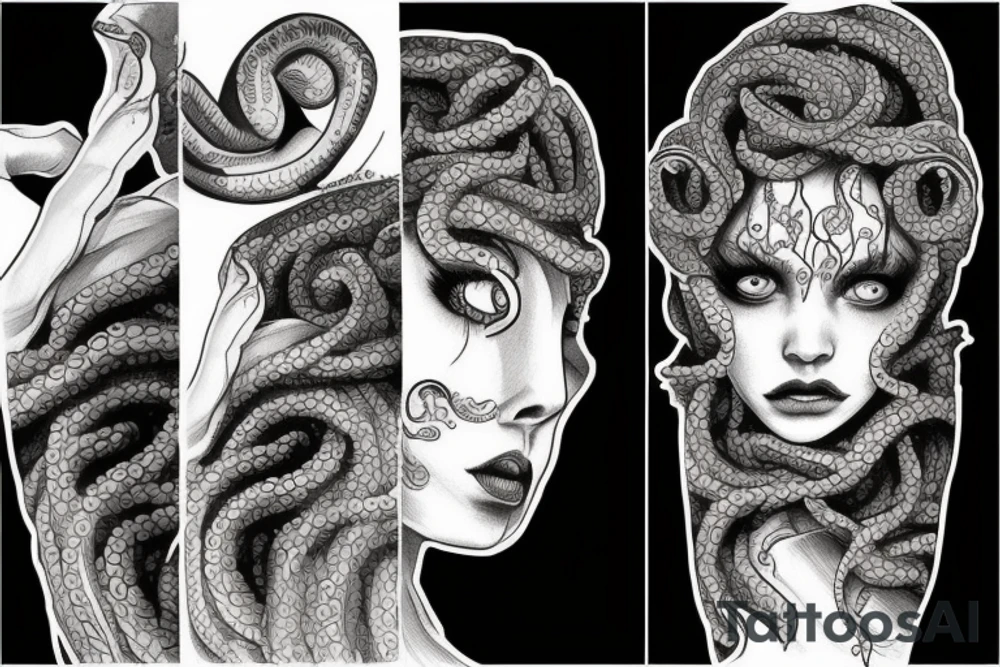 beautiful medusa tattoo idea