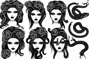 beautiful medusa with snake hair tattoo idea