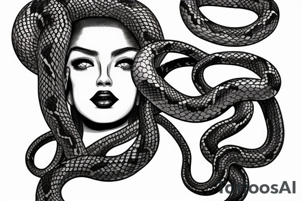 beautiful medusa with snake hair tattoo idea
