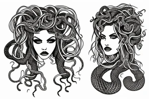 beautiful medusa with snake hair tattoo idea