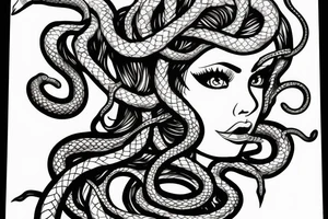 beautiful medusa with snake hair tattoo idea