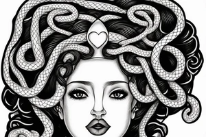 beautiful greek style medusa with snake hair for female sternum tattoo idea