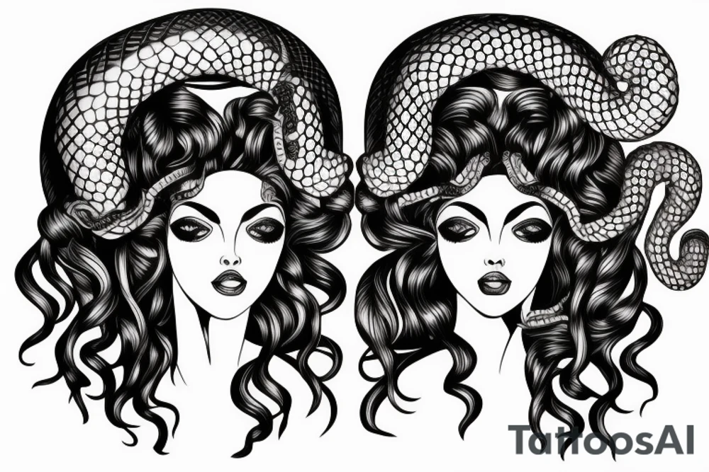 beautiful greek style medusa with snake hair for female sternum tattoo idea