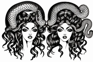 beautiful greek style medusa with snake hair for female sternum tattoo idea