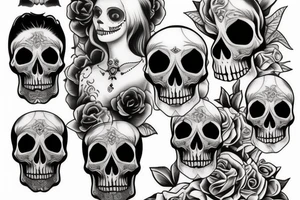 skull and candle chest piece female tattoo idea