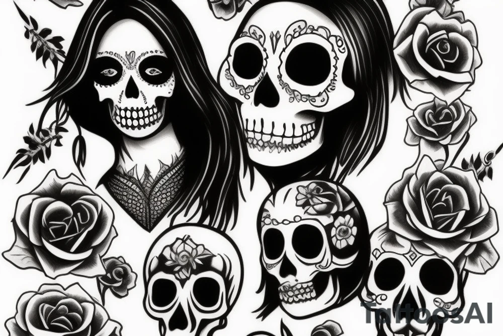 skull and candle chest piece female unblurred tattoo idea