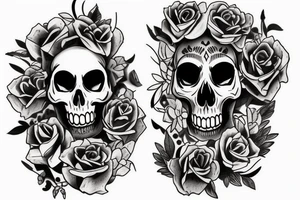 skull and candle chest piece female unblurred tattoo idea