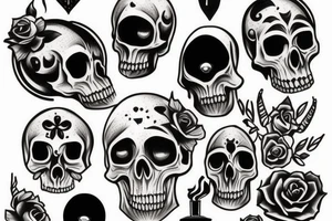 skull and candle chest piece female unblurred tattoo idea