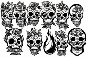 skull and candle chest piece female unblurred tattoo idea