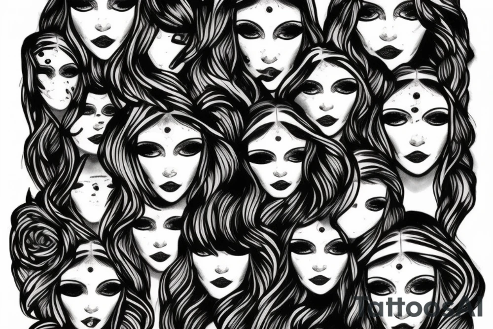 symmetrical medusa tattoo idea
