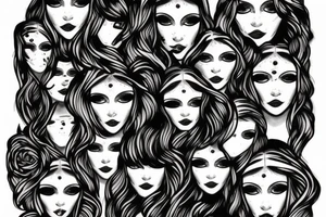 symmetrical medusa tattoo idea