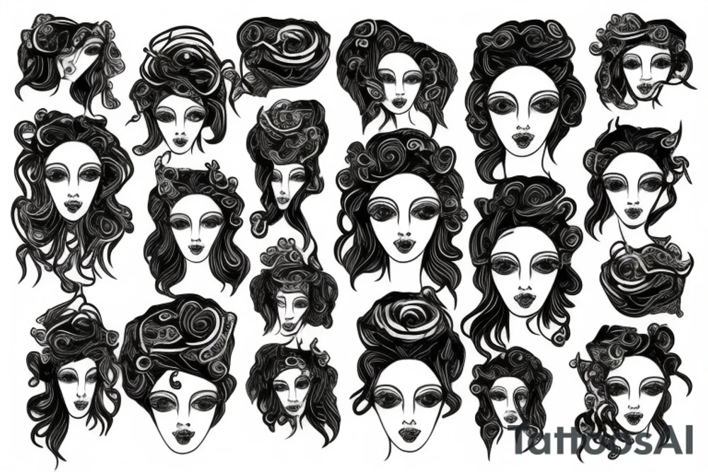 symmetrical medusa tattoo idea