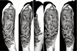 symmetrical medusa tattoo idea