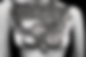 girl with medusa tattoo on chest realism tattoo idea