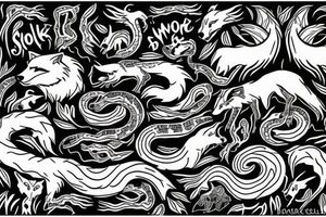 Wolf killing a snake tattoo idea