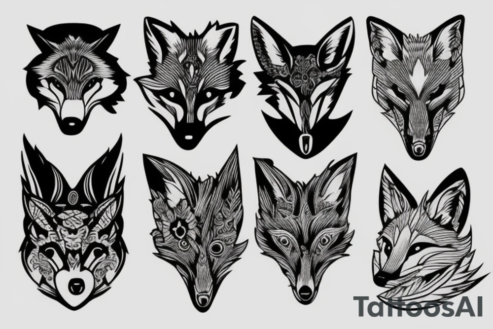 Angry ferocious fox tattoo idea