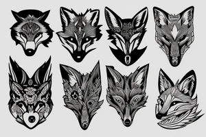 Angry ferocious fox tattoo idea