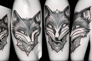 Angry ferocious fox tattoo idea