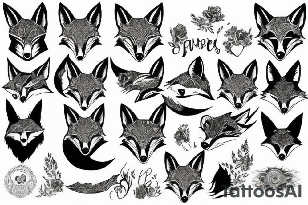 Ferocious fox tattoo idea